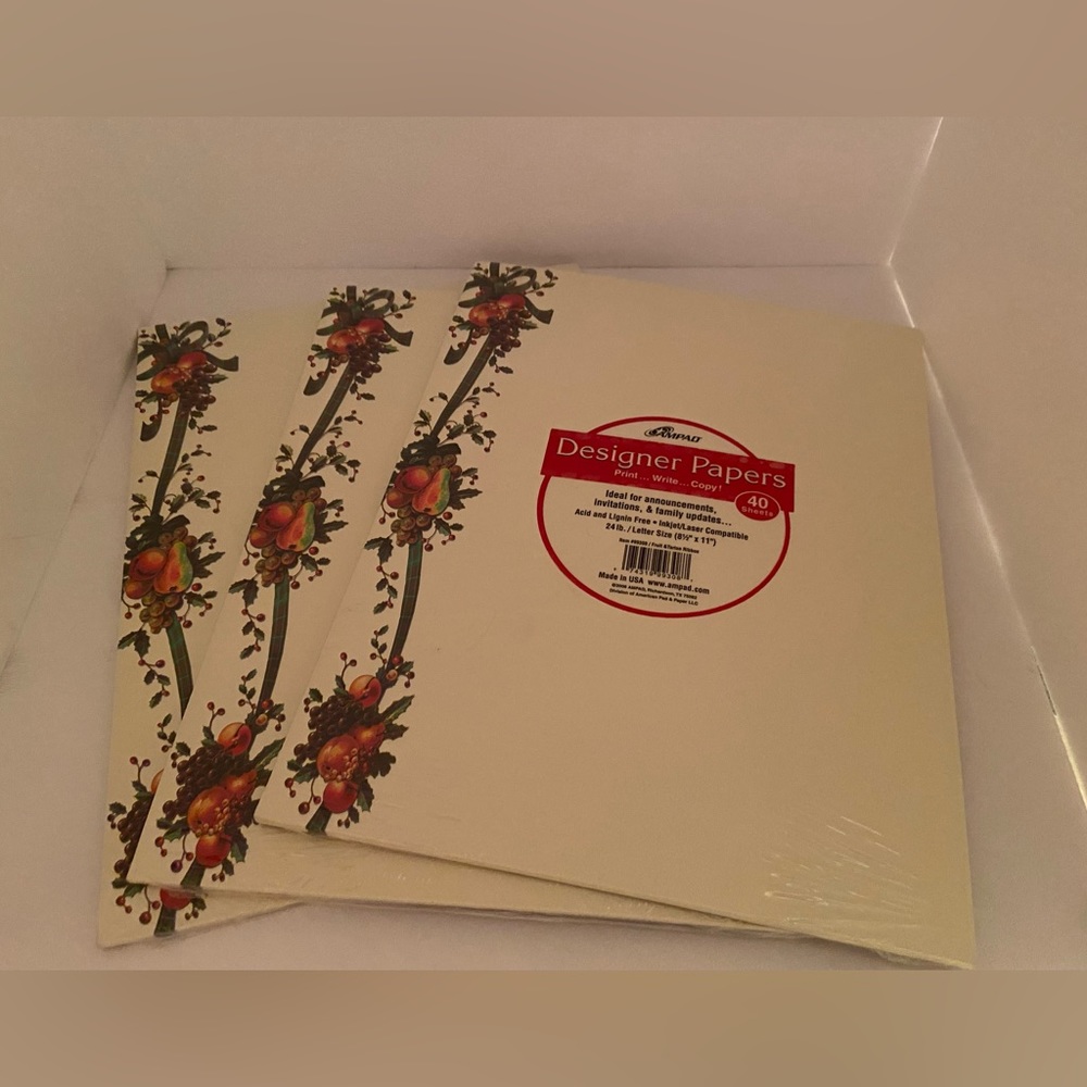 AMPAD Designer Printer Paper Christmas 3 packs: 40 sheets each